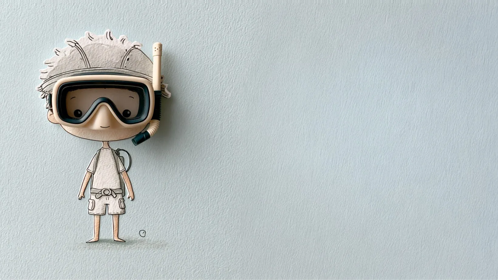 Illustration of a cartoon diver in a dive mask.